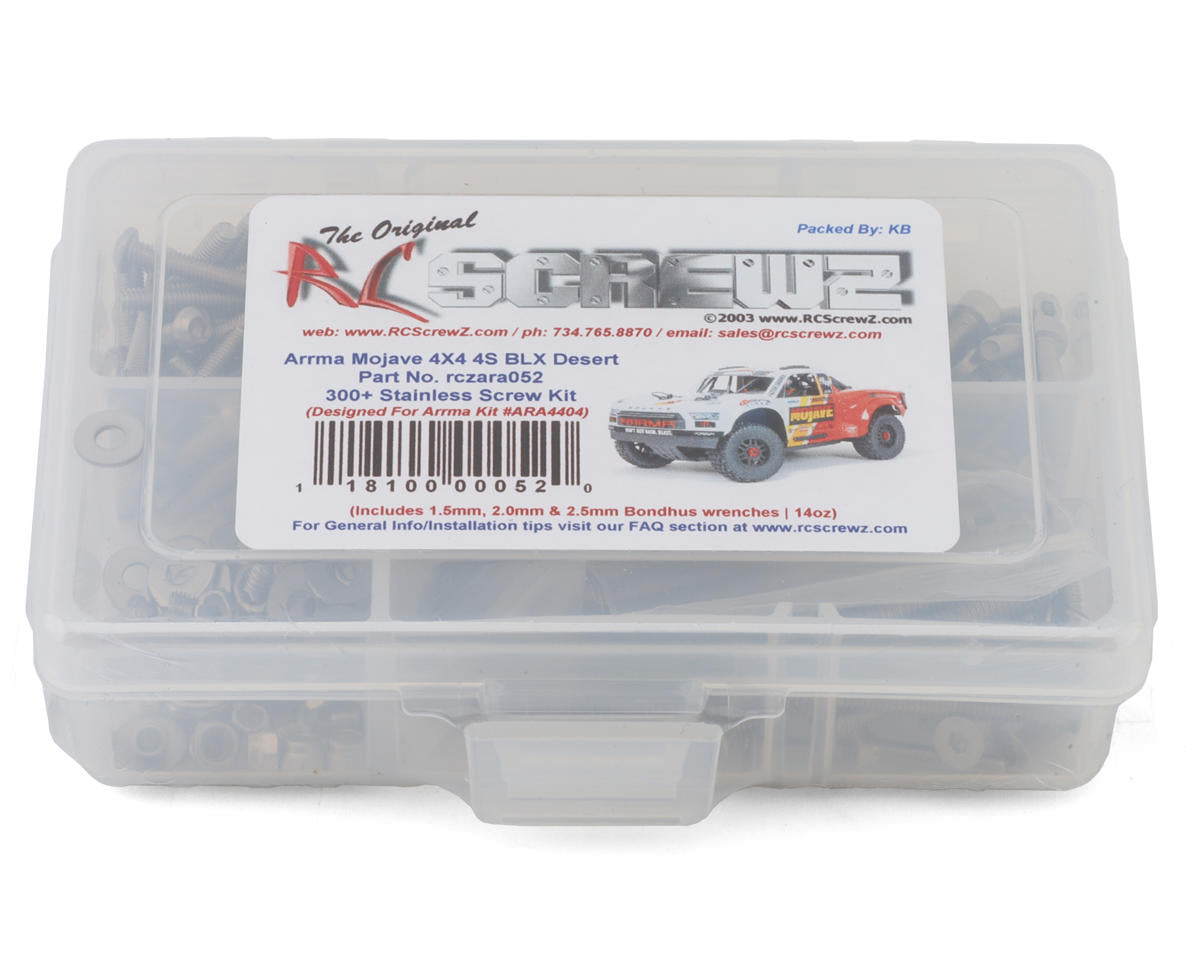 RC Screwz Arrma Mojave 4S BLX 1/8 RTR 4X4 Desert Truck Stainless Steel Screw Kit