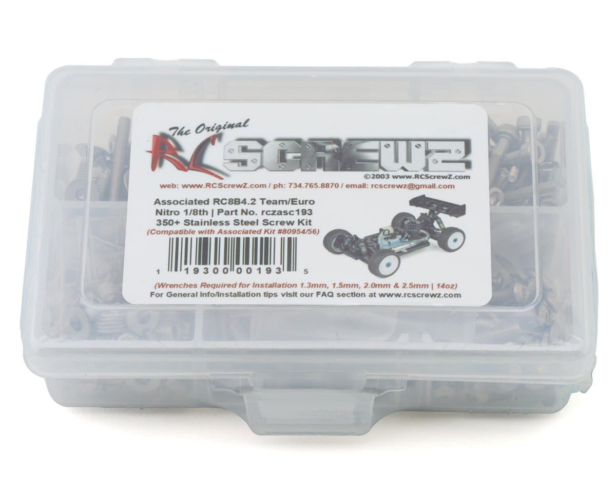 RC Screwz Team Associated RC8B4.2 1/8 Nitro Buggy Stainless Steel Screw Kit