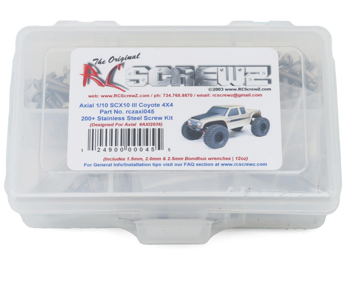 RC Screwz Axial® SCX10 III Coyote Stainless Steel Screw Kit