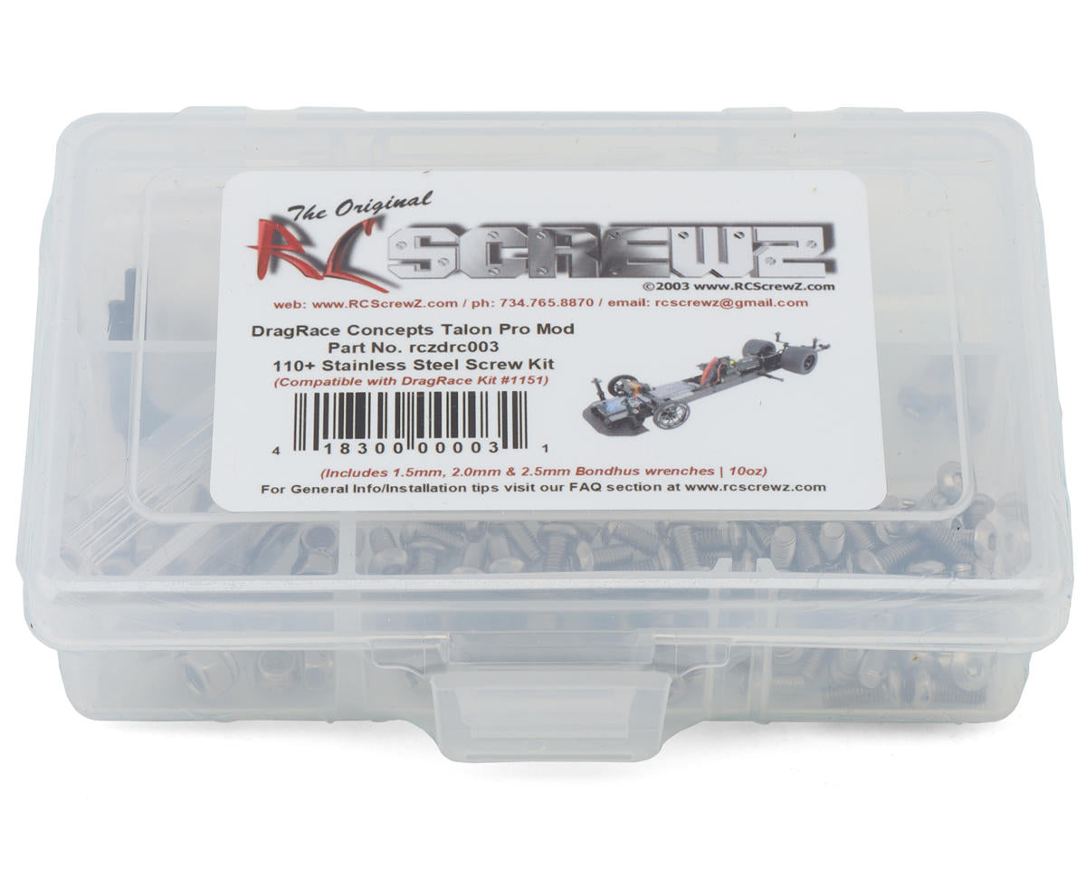 RC Screwz DragRace Concepts Talon Pro Mod Stainless Steel Screws Kit