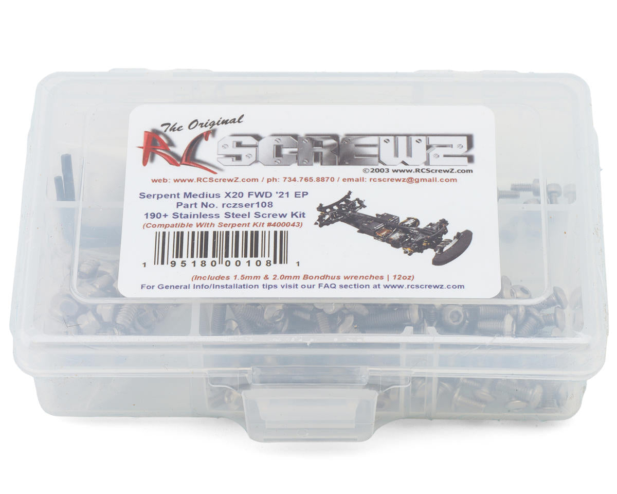 RC Screwz Serpent Medius X20 FWD EP 2021 Stainless Steel Screw Kit