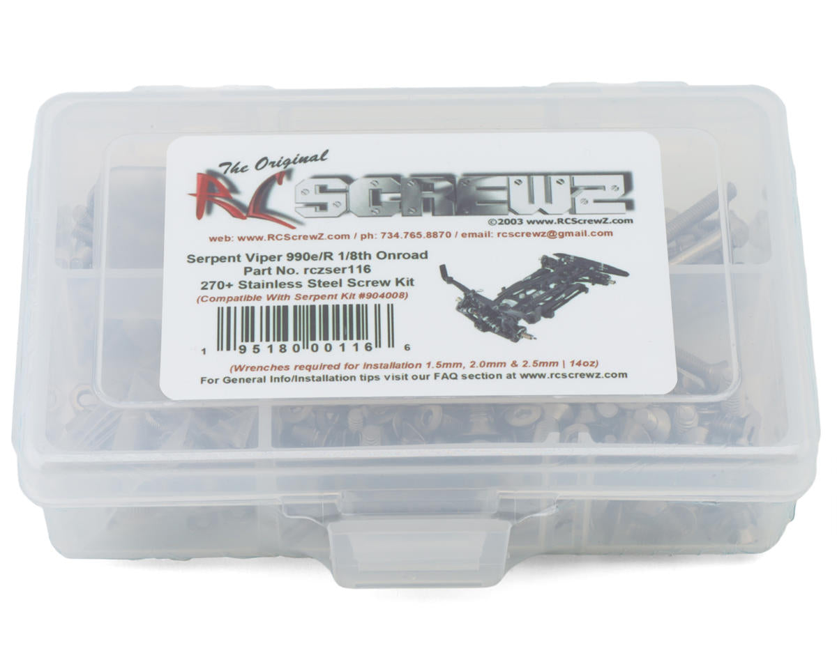RC Screwz Serpent Viper 990e R 1/8 On-Road EP Stainless Steel Screw Kit