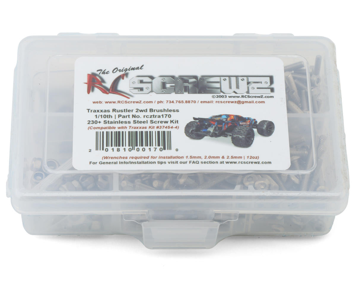 RC Screwz Stainless Steel Screw Kit for Traxxas® Rustler VX3 1/10 Brushless 2WD
