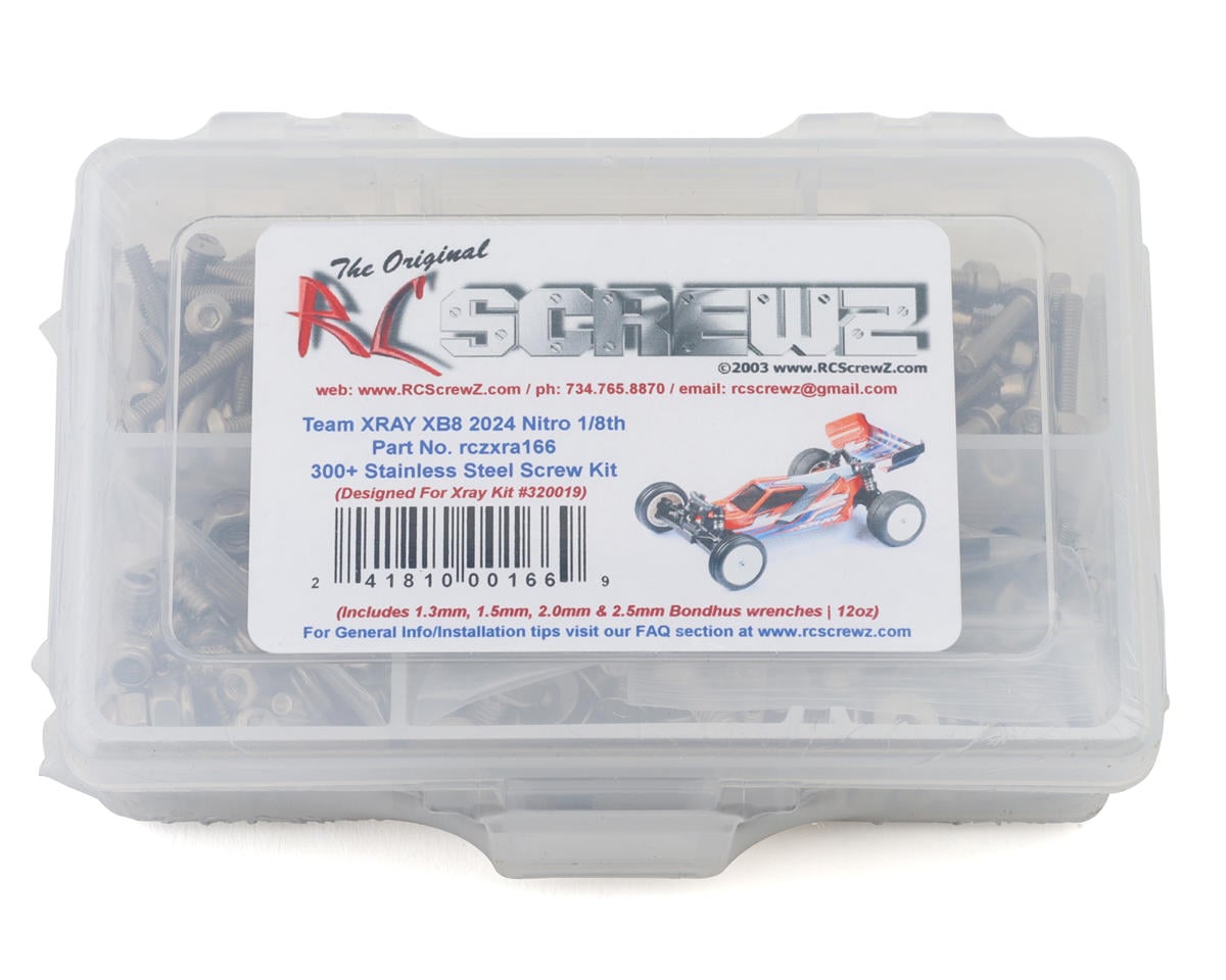 RC Screwz Team XRAY XB8 2024 1/8 Nitro Buggy Stainless Steel Screw Kit