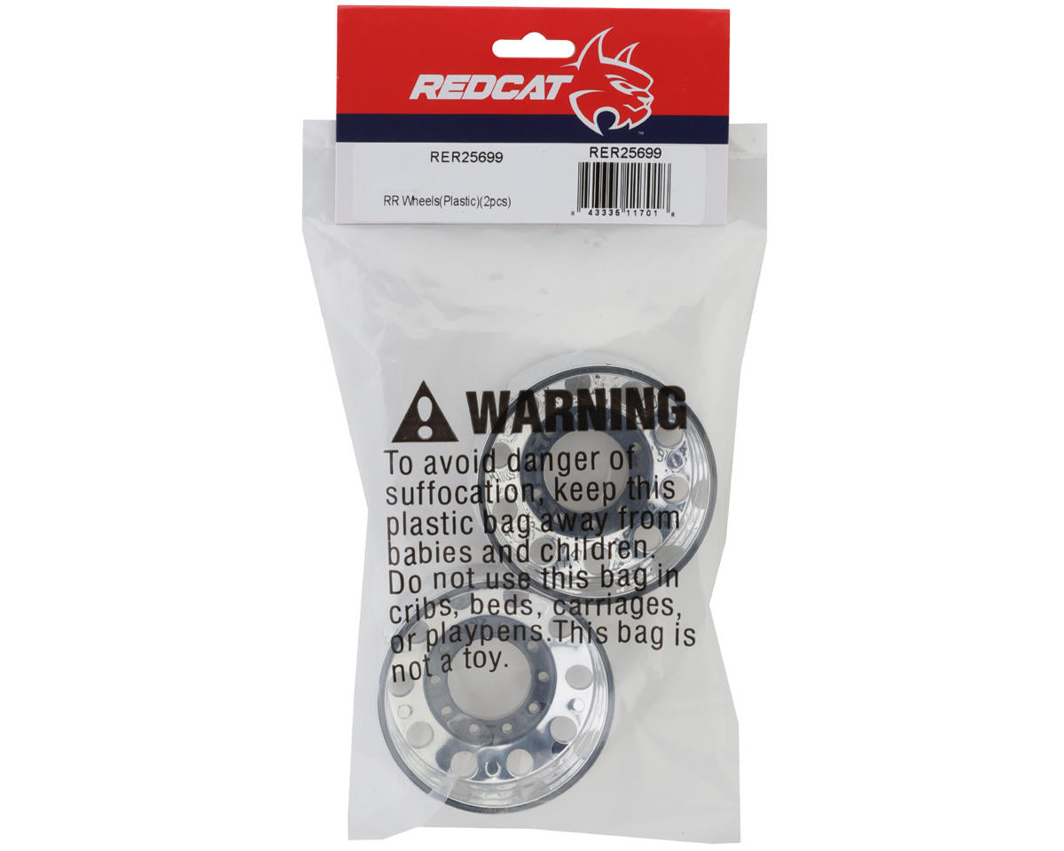 Redcat Custom Hauler Rear Wheels (Chrome) (2)