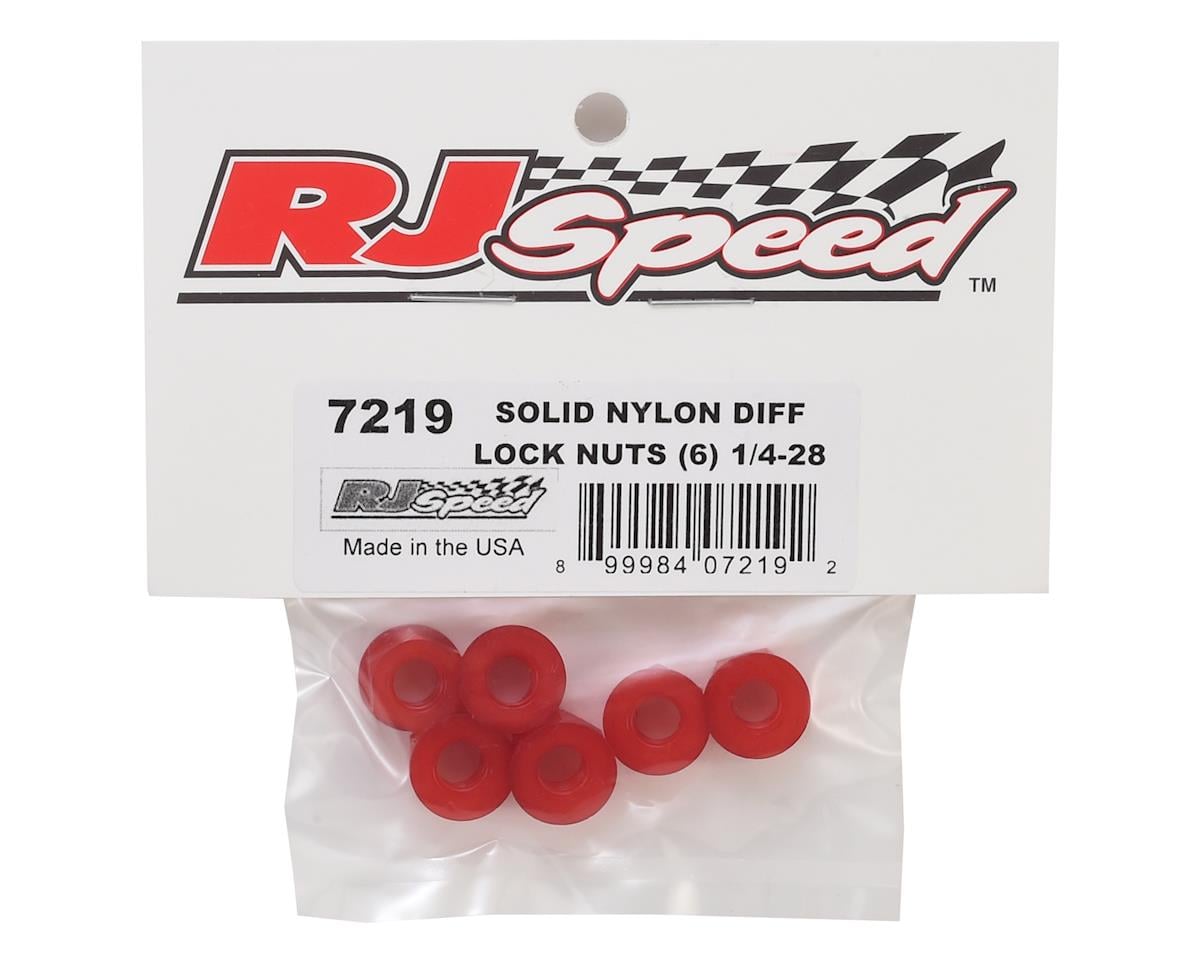RJ Speed Solid Nylon Diff Nuts Red 1/4-28 (6)