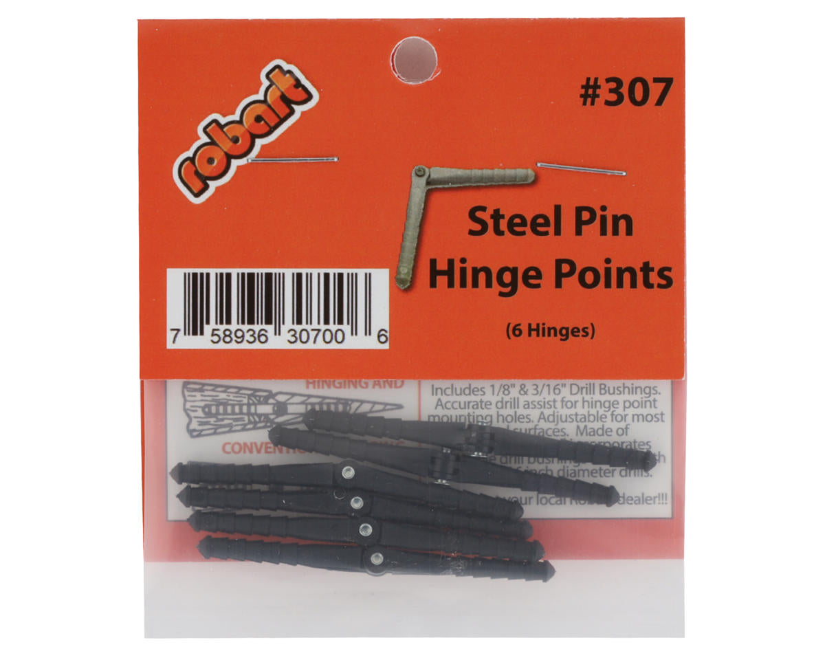 Robart 1/8" Steel Pin Hinge Point Set (6)