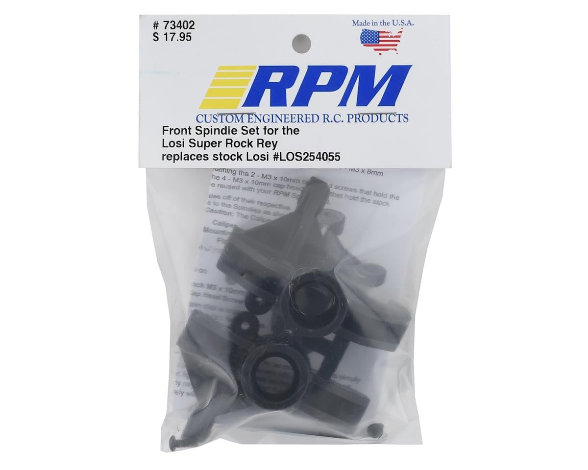RPM Losi Super Rock Rey Front Spindle Set (Black) (2)