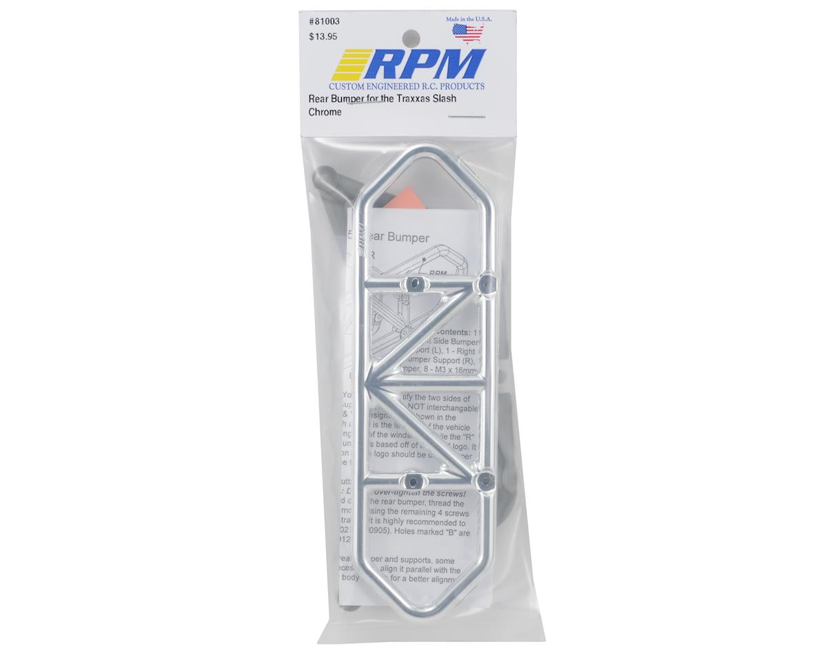 RPM Rear Bumper for Traxxas Slash (Chrome)