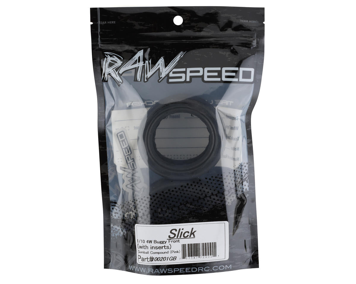 Raw Speed RC "Slick" 2.2" 1/10 Front 4WD Buggy Tires (2) (Gumball (Pink))