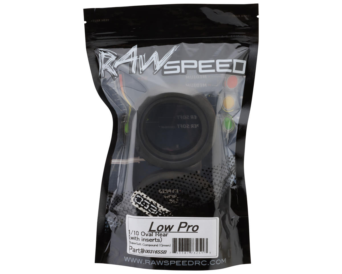 Raw Speed RC Slick Low Pro 2.2" 1/10 Rear Oval Tires (2) (Super Soft)