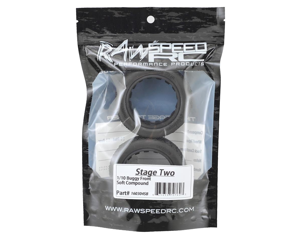 Raw Speed RC Stage Two 2.2" 1/10 2WD Front Buggy Tires (2) (Soft)