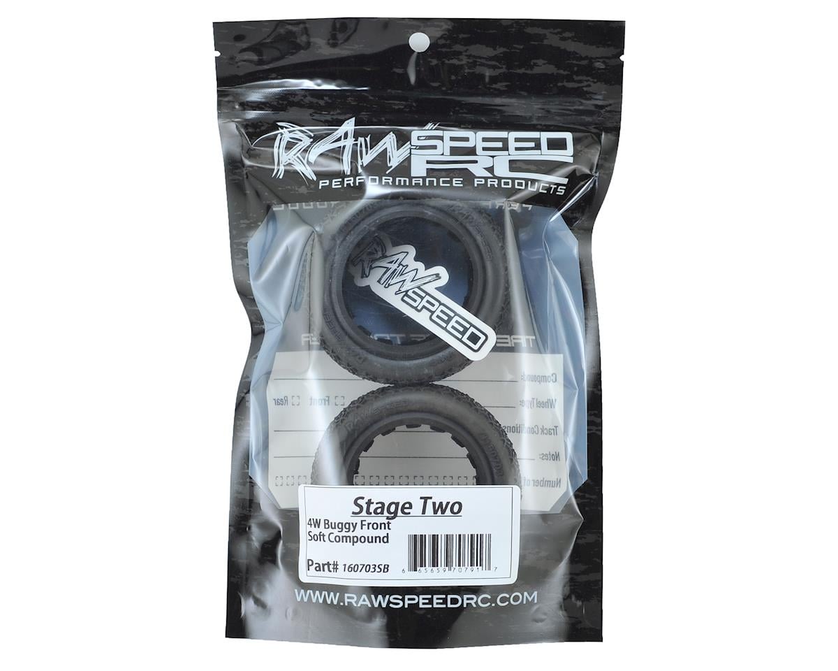 Raw Speed RC Stage Two 2.2" Front 4WD Buggy Tires (2) (Soft)