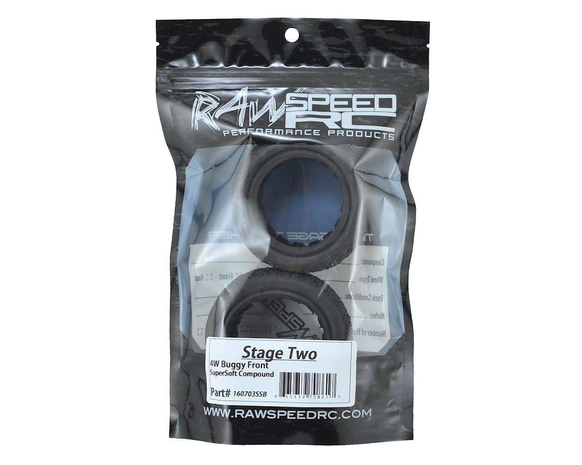 Raw Speed RC Stage Two 2.2" Front 4WD Buggy Tires (2) (Super Soft)