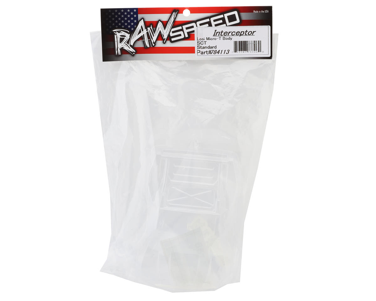 Raw Speed RC Losi® Micro-T™ 1/16 Interceptor SCT Body (Clear)