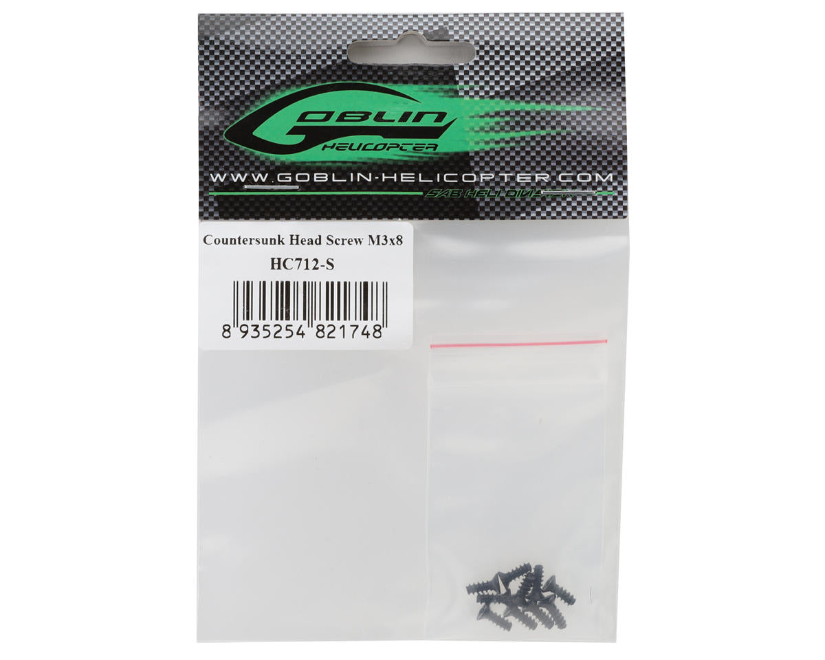SAB Goblin 3x8mm Self Tapping Flat Head Philips Screws (10)