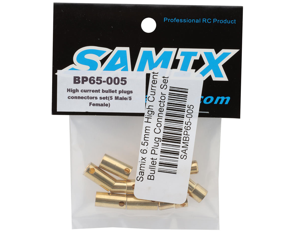 Samix 6.5mm High Current Bullet Plug Connectors Set (5 Male/5 Female)