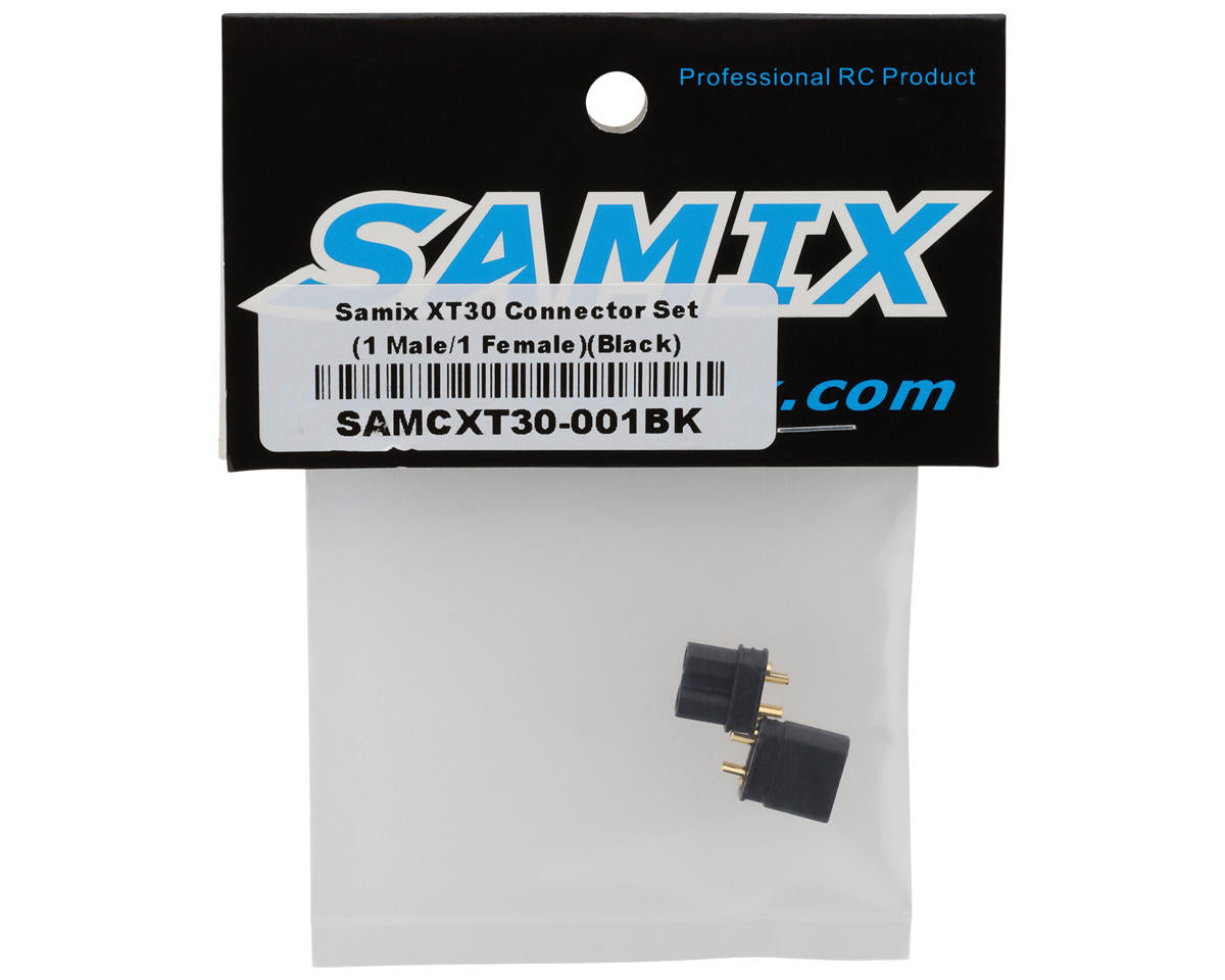 Samix XT30 Connectors (Black) (1 Male/1 Female)