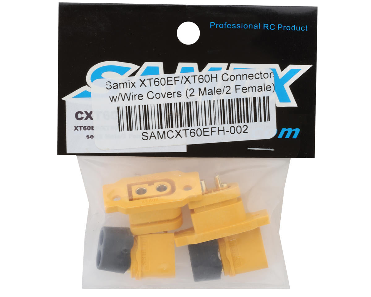 Samix XT60EF/XT60H Mountable Connectors w/Wire Covers (2 Male/2 Female)