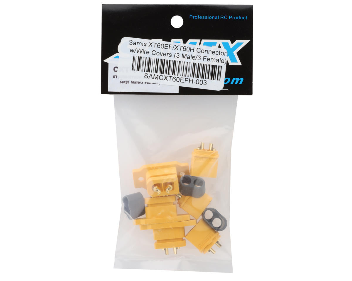 Samix XT60EF/XT60H Mountable Connectors w/Wire Covers (3 Male/3 Female)