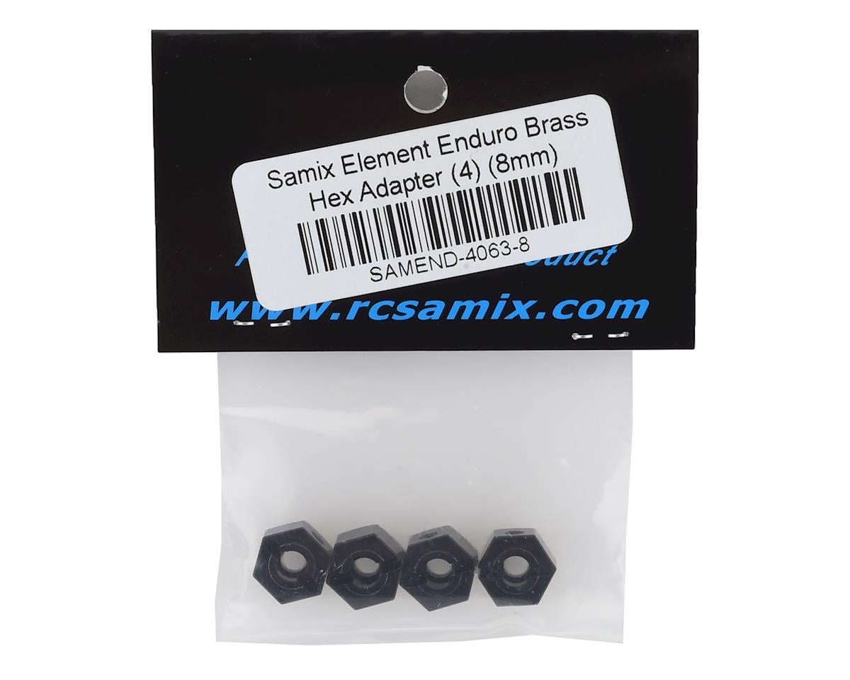 Samix Element Enduro Brass Hex Adapter (Black) (4) (8mm)