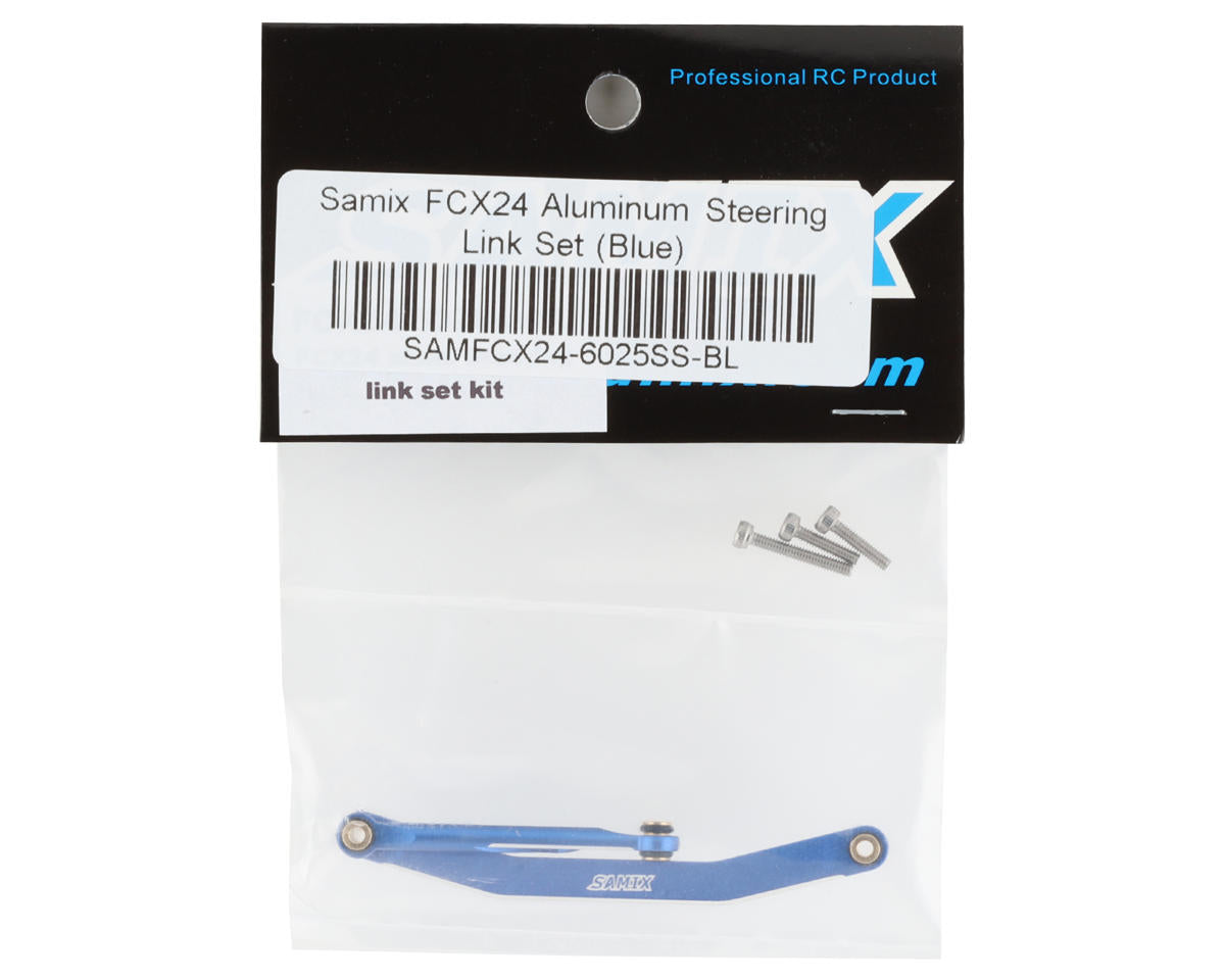 Samix FCX24 Aluminum Steering Link Set (Blue)