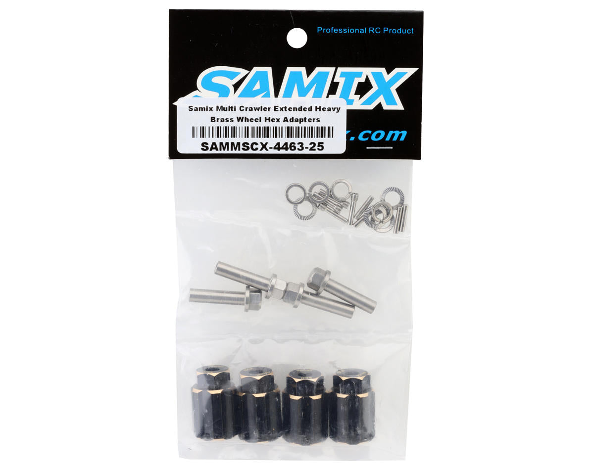Samix Multi Crawler Extended Heavy Brass Wheel Hex Adapters (4) (Black)