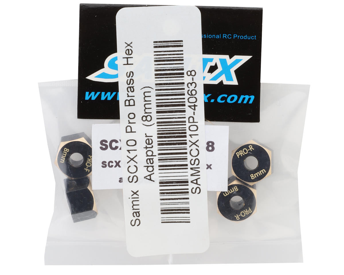 Samix Axial SCX10 Pro Brass Hex Adapters (8mm) (4)