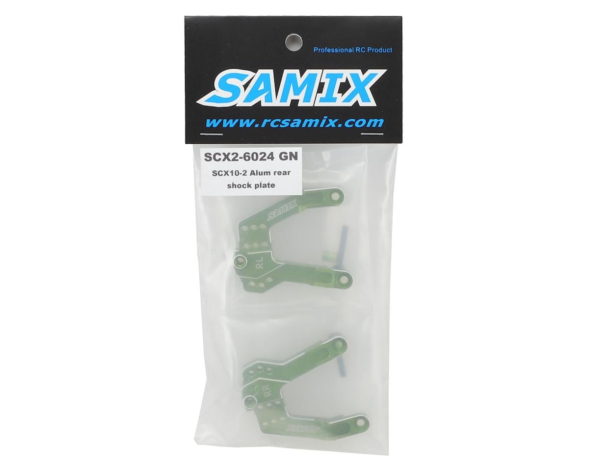 Samix SCX10 II Aluminum Rear Shock Plate (2) (Green)
