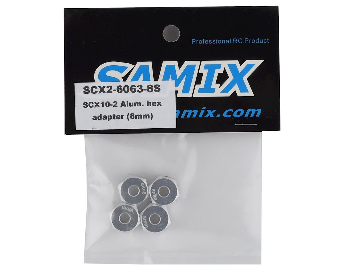 Samix SCX10 II Aluminum 12mm Hex Adapter (Silver) (4) (8mm)