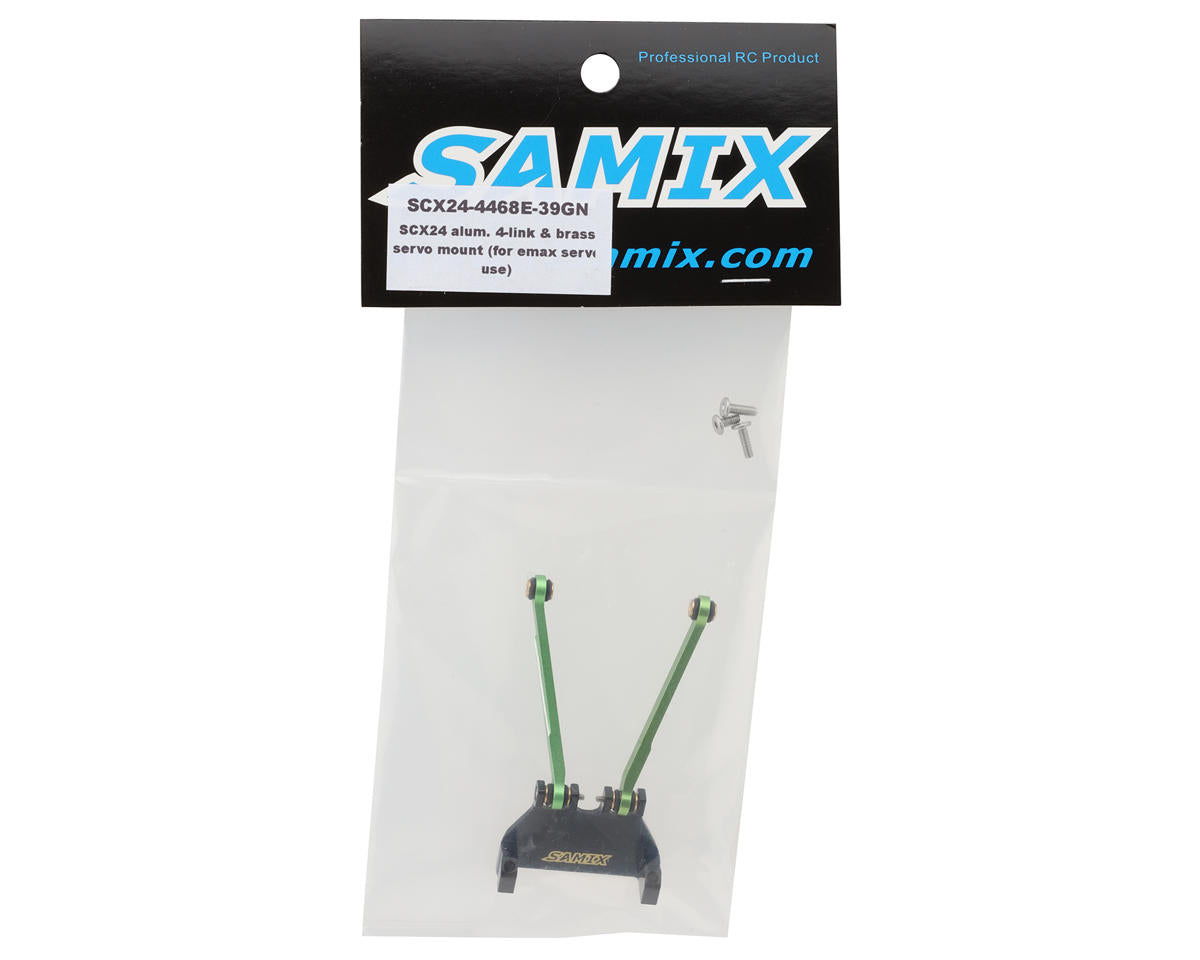 Samix SCX24 Brass Servo Mount & Aluminum 4-Link w/39mm Links (Green)