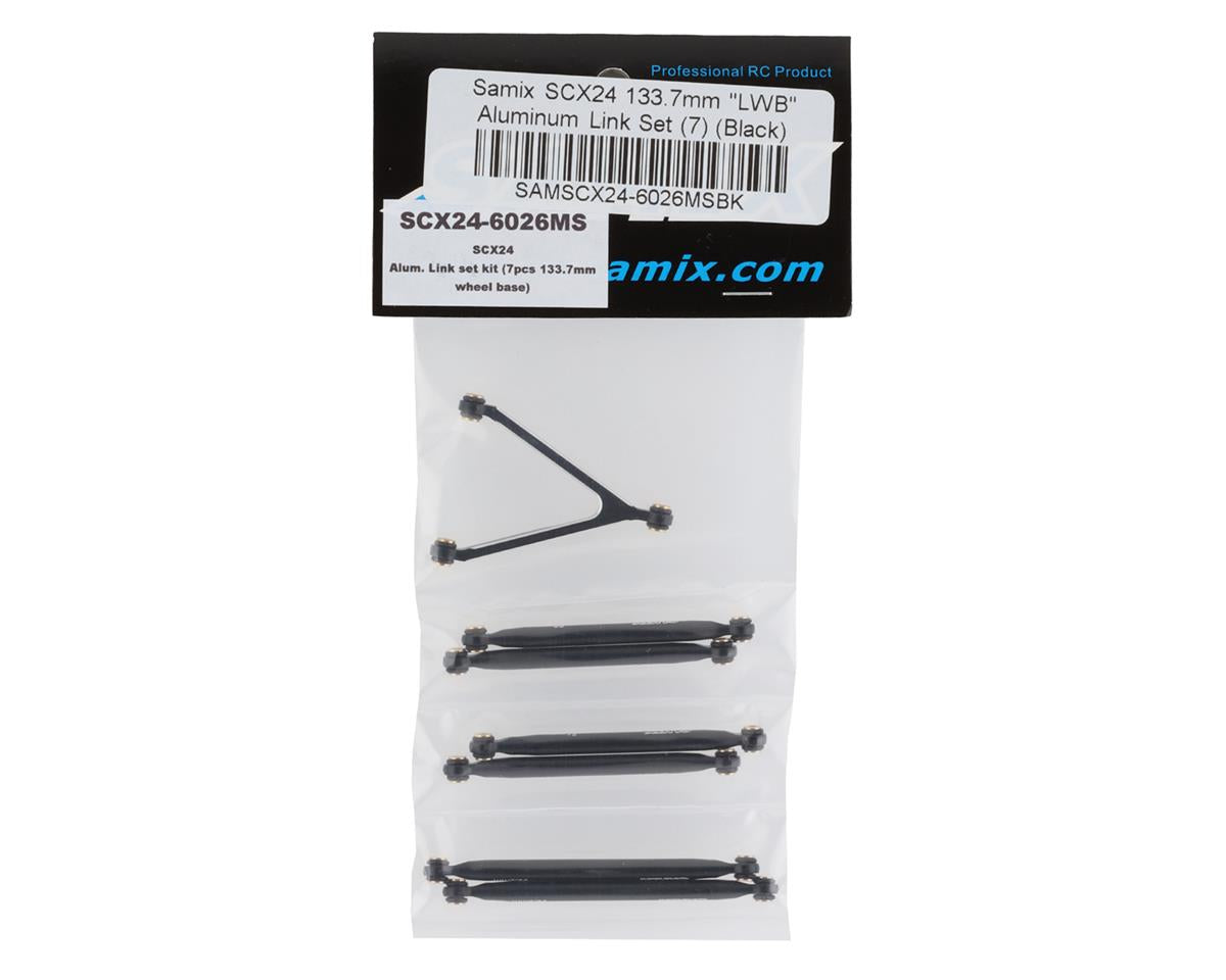 Samix SCX24 Aluminum Link Set (7) (133.7mm) (Black)