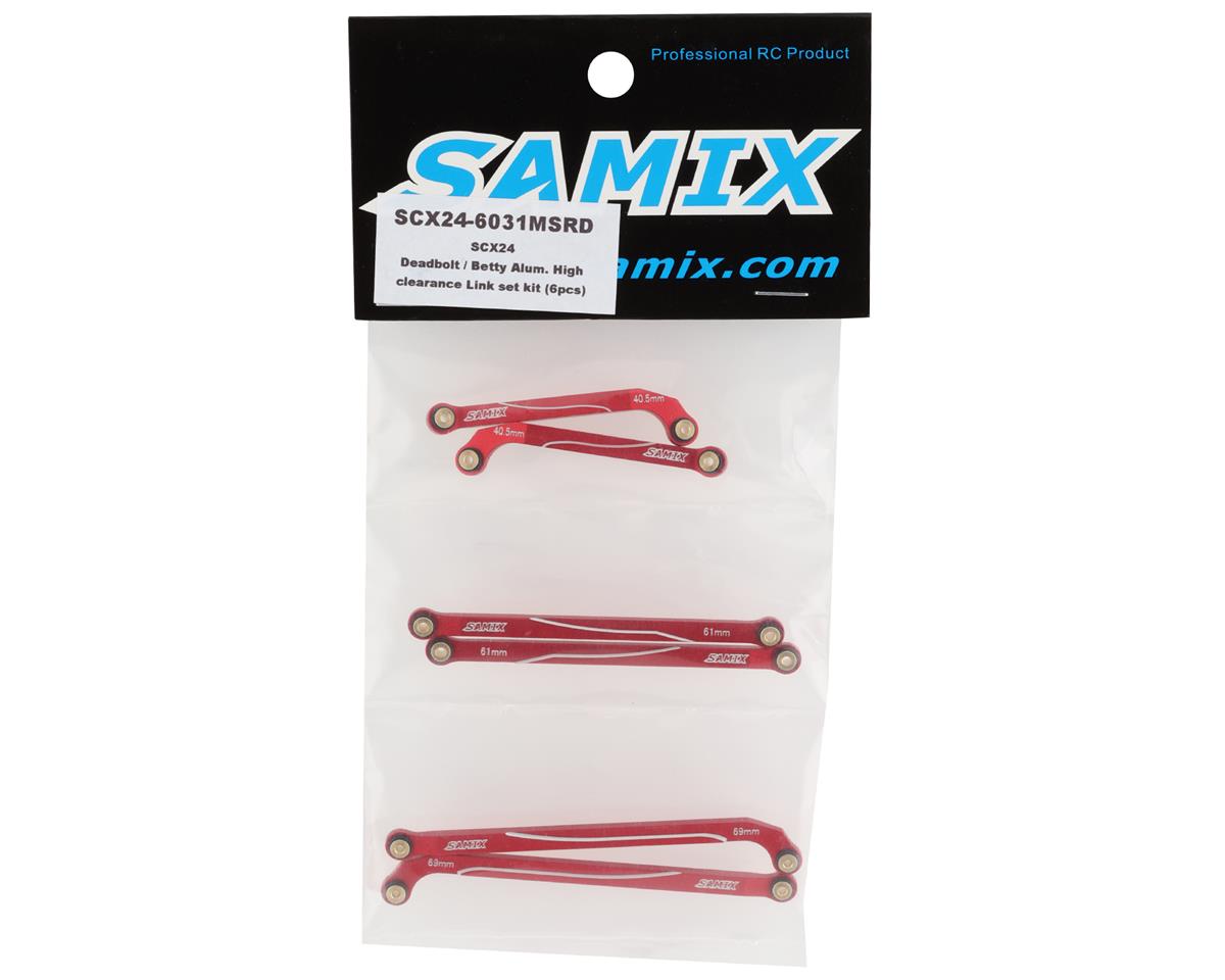Samix SCX24 Deadbolt/Betty Aluminum High Clearance Link Kit (6) (Red)