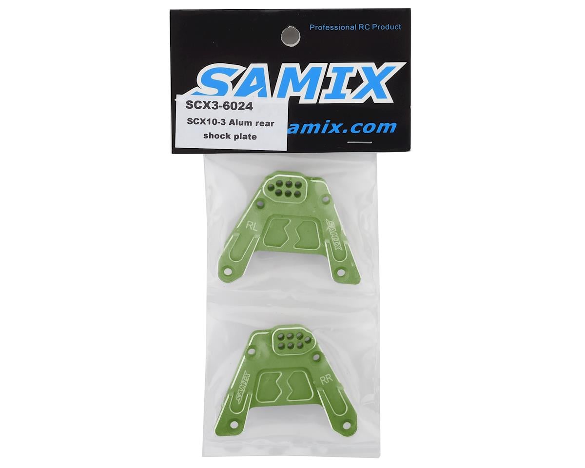 Samix SCX10 III Aluminum Rear Shock Plate (2) (Green)