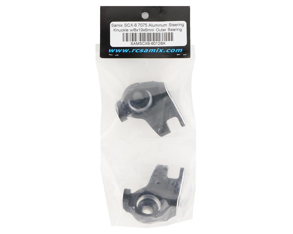 Samix SCX-6 7075 Aluminum Steering Knuckle Set (Black)