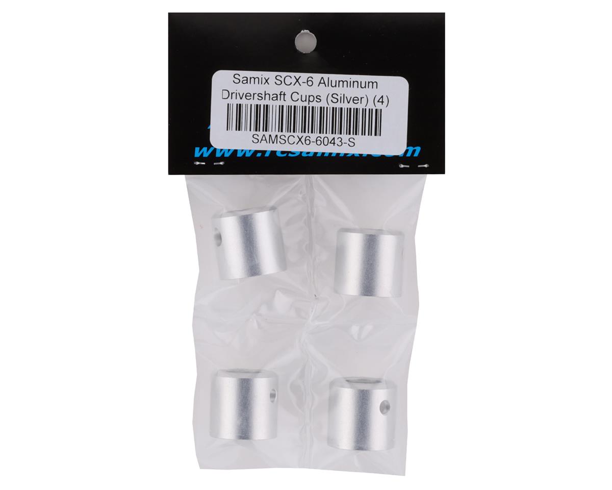 Samix SCX-6 Aluminum Driveshaft Cups (Silver) (4)