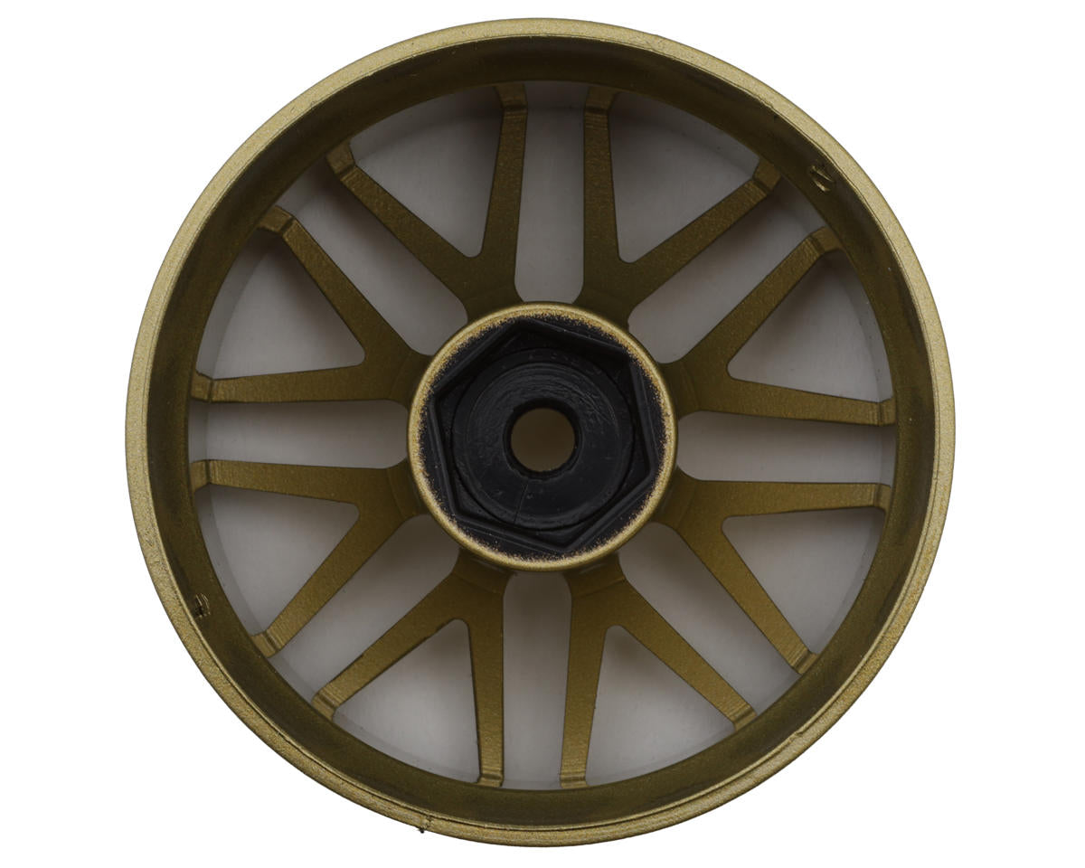 Sideways RC 1/10 R2 Multi-Spoke Nylon Drift Wheels (Gold) (2) (6mm Offset)