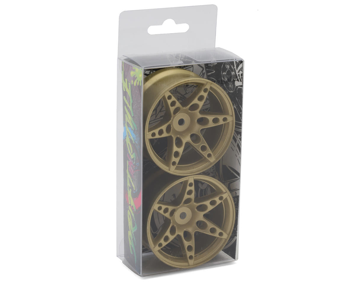 Sideways RC SRC R1 Multi-Spoke Nylon Drift Wheels (Gold) (2) (6mm Offset)