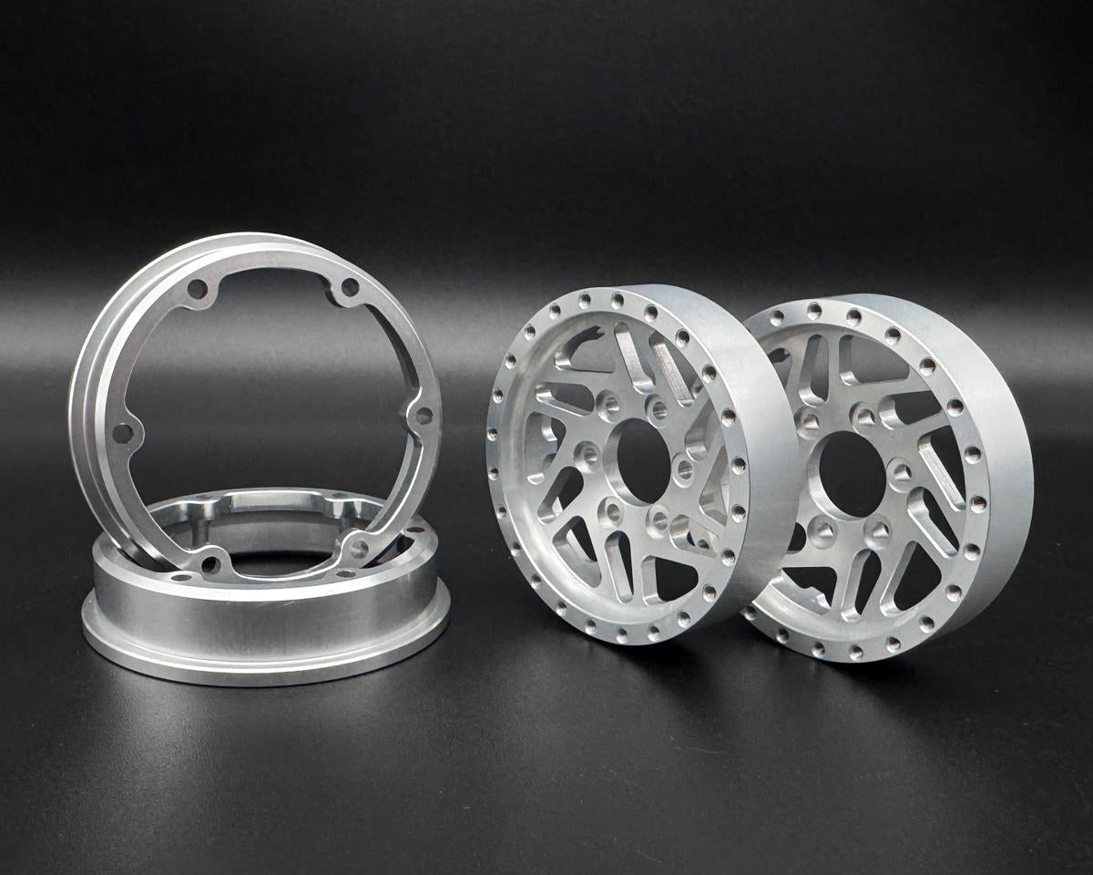 Reefs RC CROSSMAN 1.9" Aluminum Beadlock Wheels (Silver) (2)