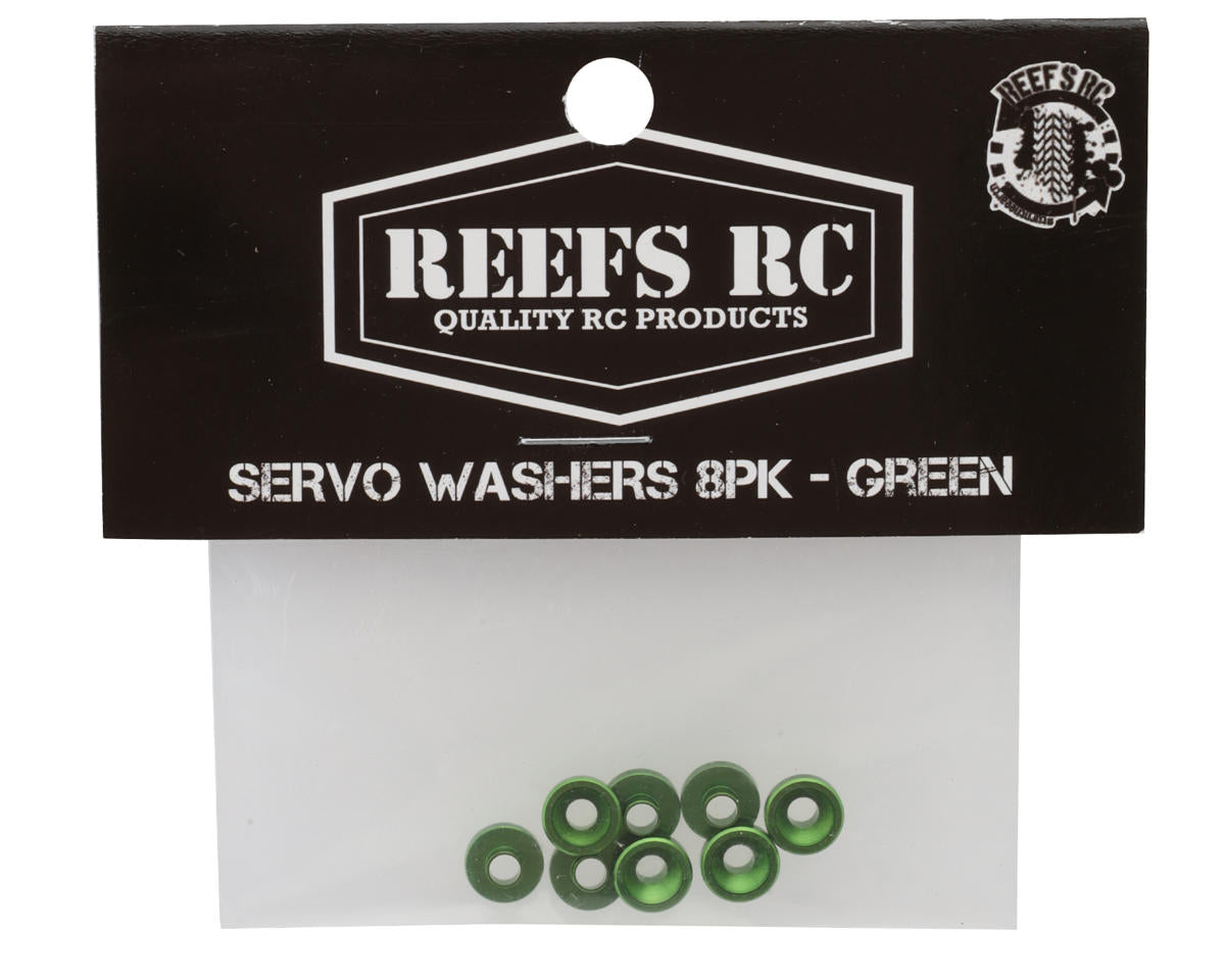 Reefs RC Aluminum Countersunk Servo Washers (Green) (8)