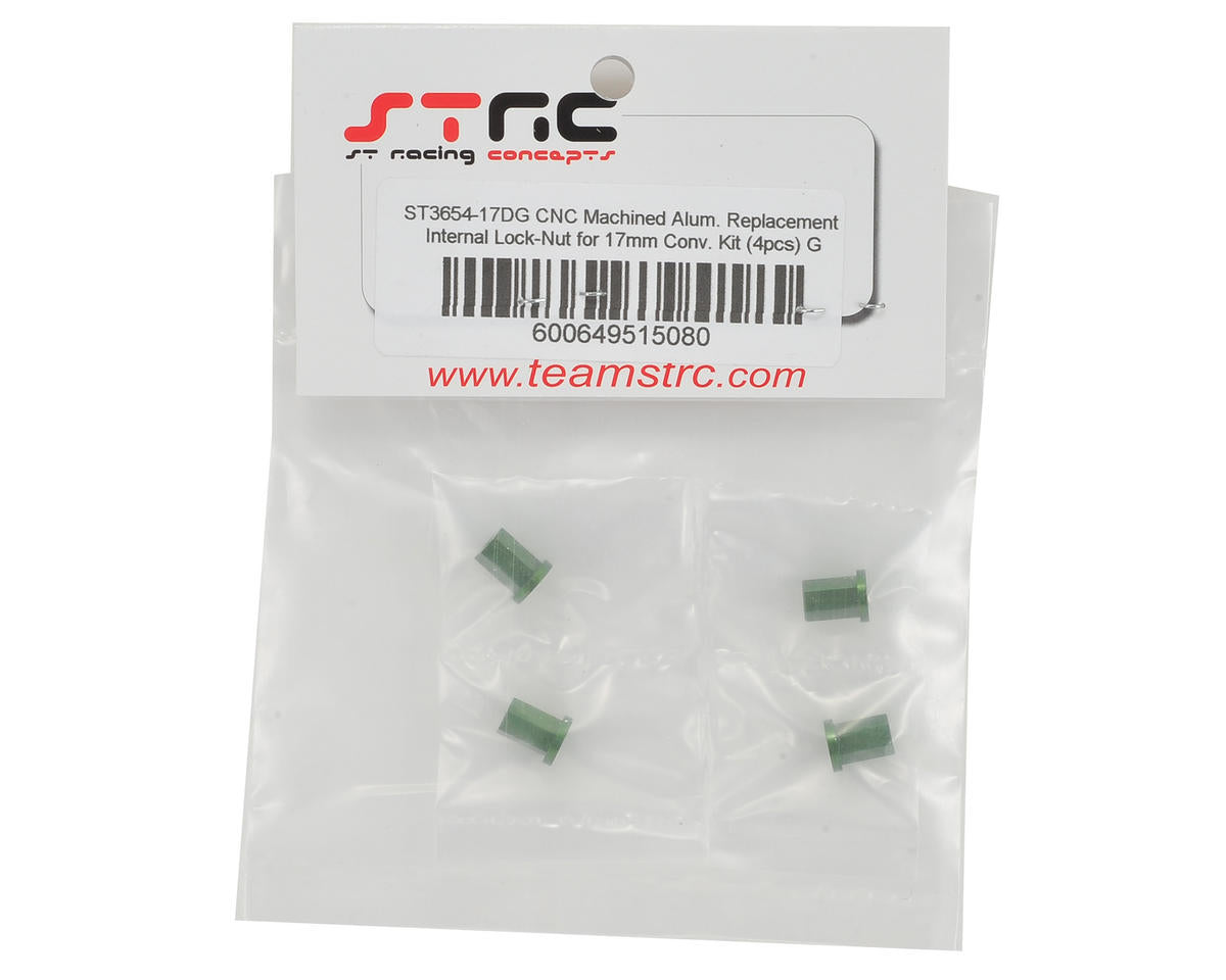 ST Racing Concepts Wraith Aluminum Internal Locknut (4) (Green)