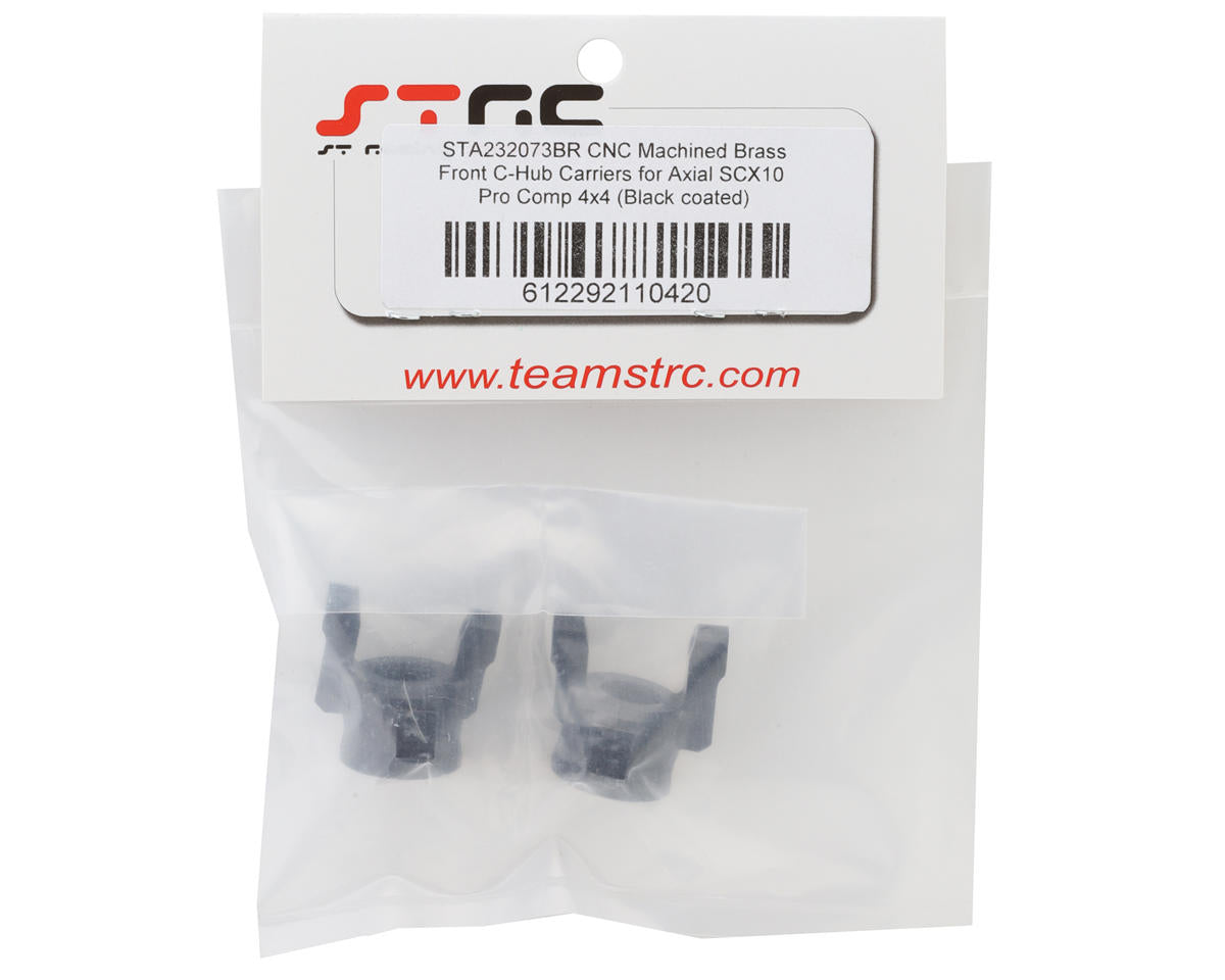 ST Racing Concepts SCX10 Pro Brass Front C-Hub Carriers (Black) (2) (17g)