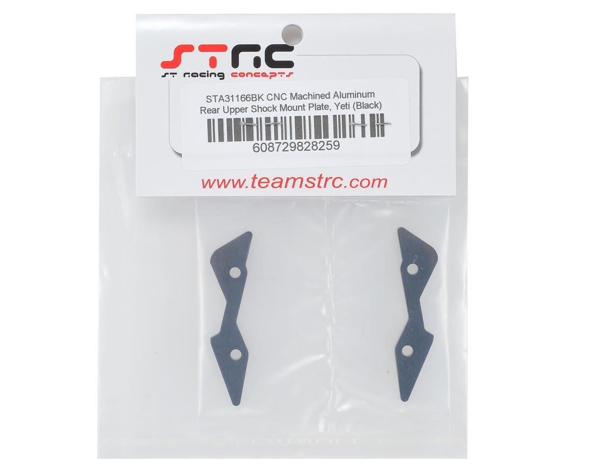 ST Racing Concepts Yeti Aluminum Rear Upper Shock Mount Plate (Black)