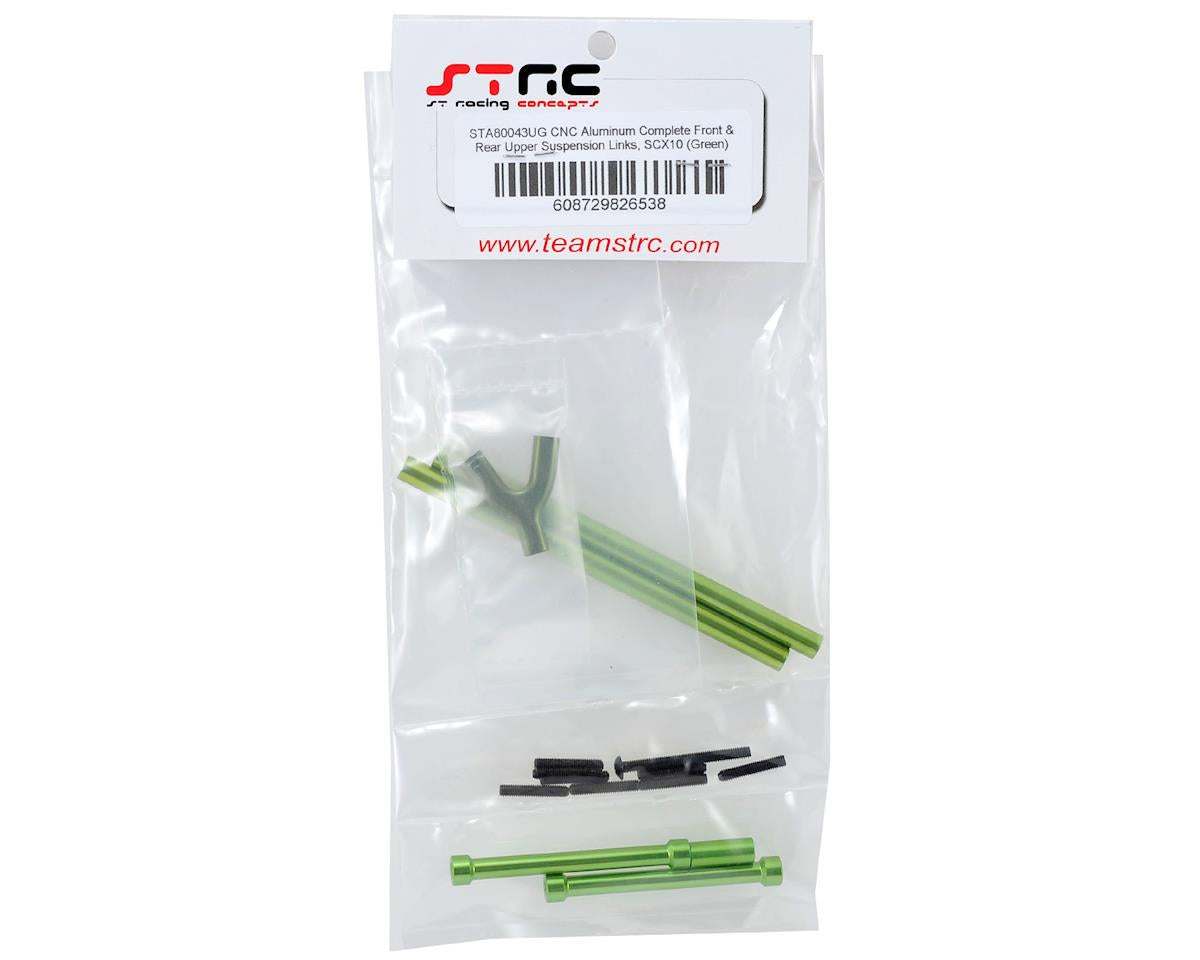 ST Racing Concepts SCX10 Aluminum Front & Rear Upper Suspension Link Set (Green)