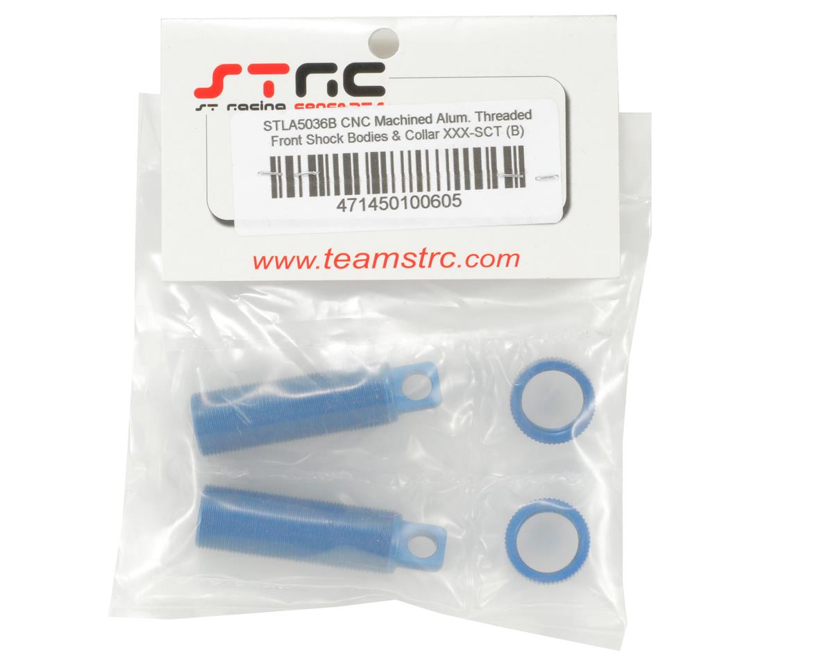 ST Racing Concepts ALUMINUM THREADED FRONT SHOCK BODIES (2) FOR XXX-SCT (BLUE)