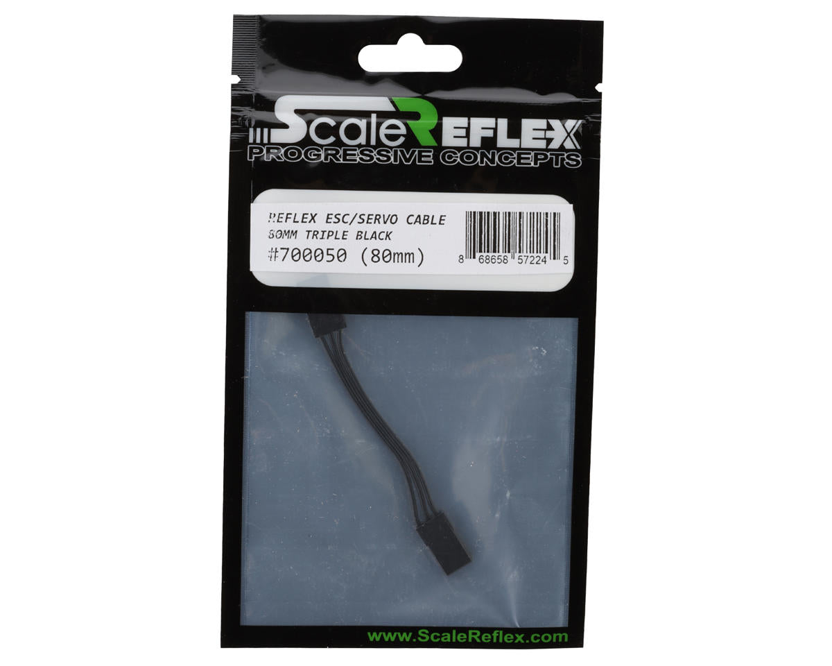 Scale Reflex Triple Black Male/Male ESC Wire (80mm)