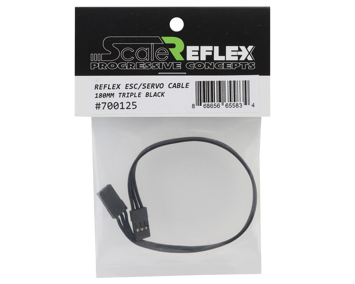 Scale Reflex Triple Black Male/Male ESC Wire (180mm)