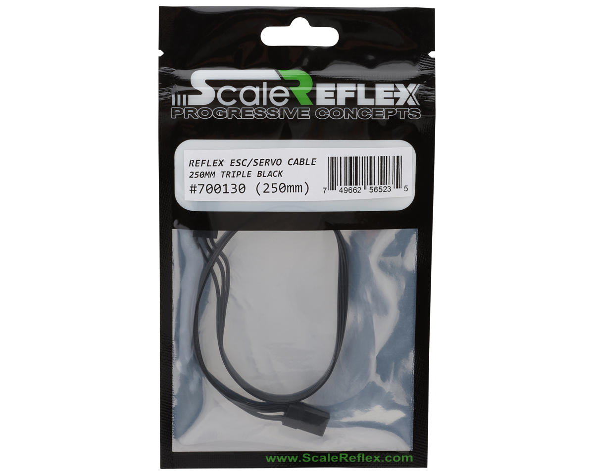 Scale Reflex Triple Black Male/Male ESC Wire (250mm)