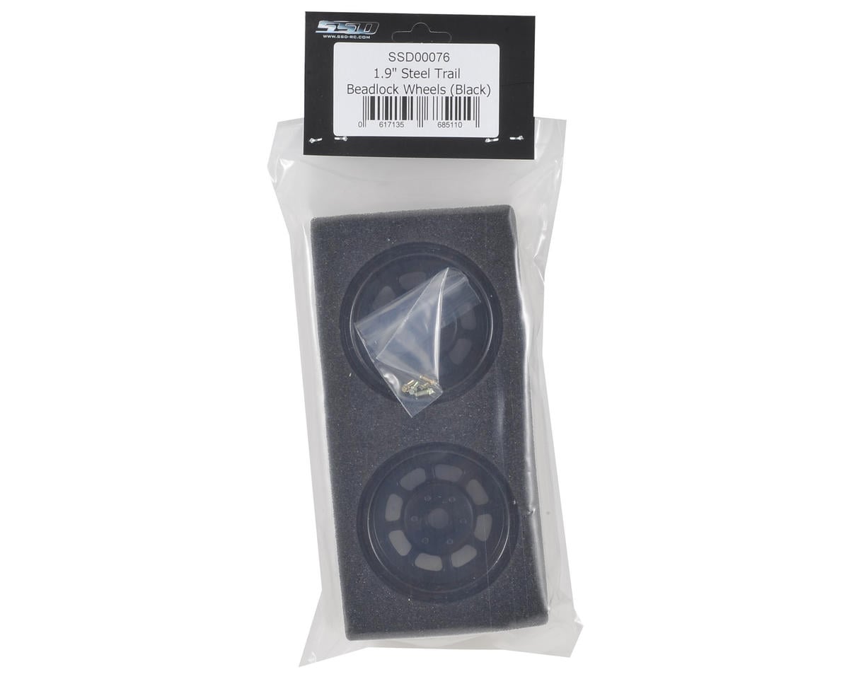 SSD RC Trail 1.9" Steel Beadlock Crawler Wheels (Black) (2)