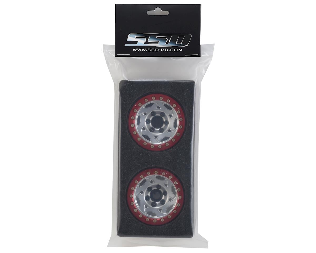 SSD RC 1.9"" Champion Beadlock Wheels (Silver/Red)